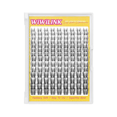 WiWiLINK Wispy Lash Clusters closeup showing fluffy spikes for natural daytime lash look.