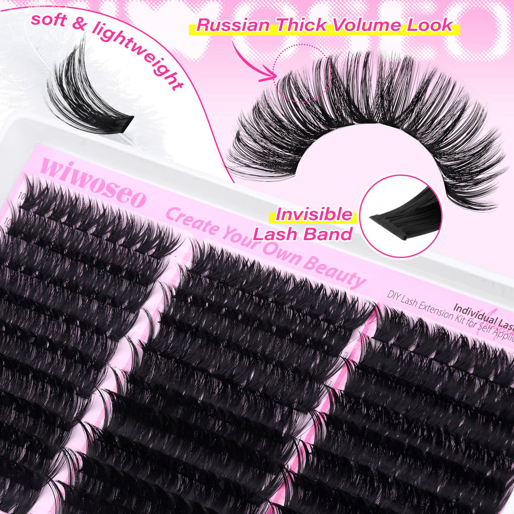 wiwoseo 290pcs lash clusters bundle offering flexible styling options
