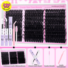 wiwoseo lash clusters closeup highlighting D curls and fullness