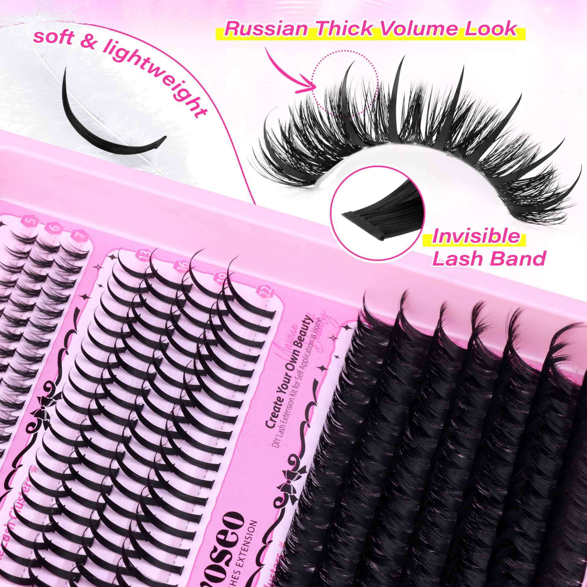 wiwoseo beginner-friendly cluster lashes simplify DIY lash extensions