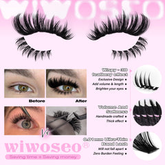 wiwoseo bottom lash clusters application highlights natural lower-lash enhancement at home