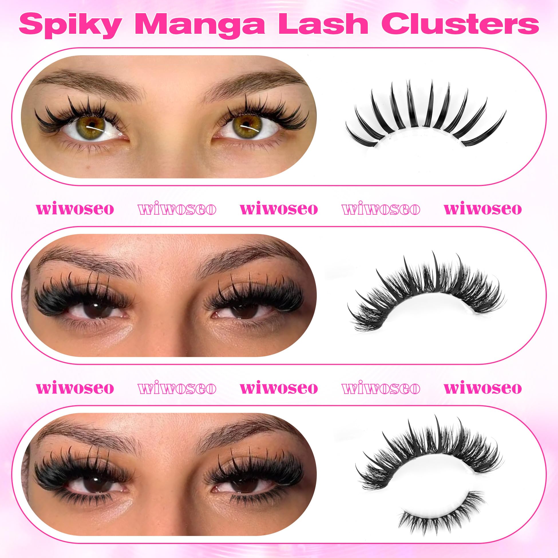 wiwoseo bottom lash clusters natural lower-lid definition at home