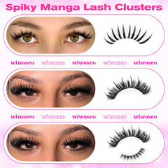 wiwoseo bottom lash clusters natural lower-lid definition at home