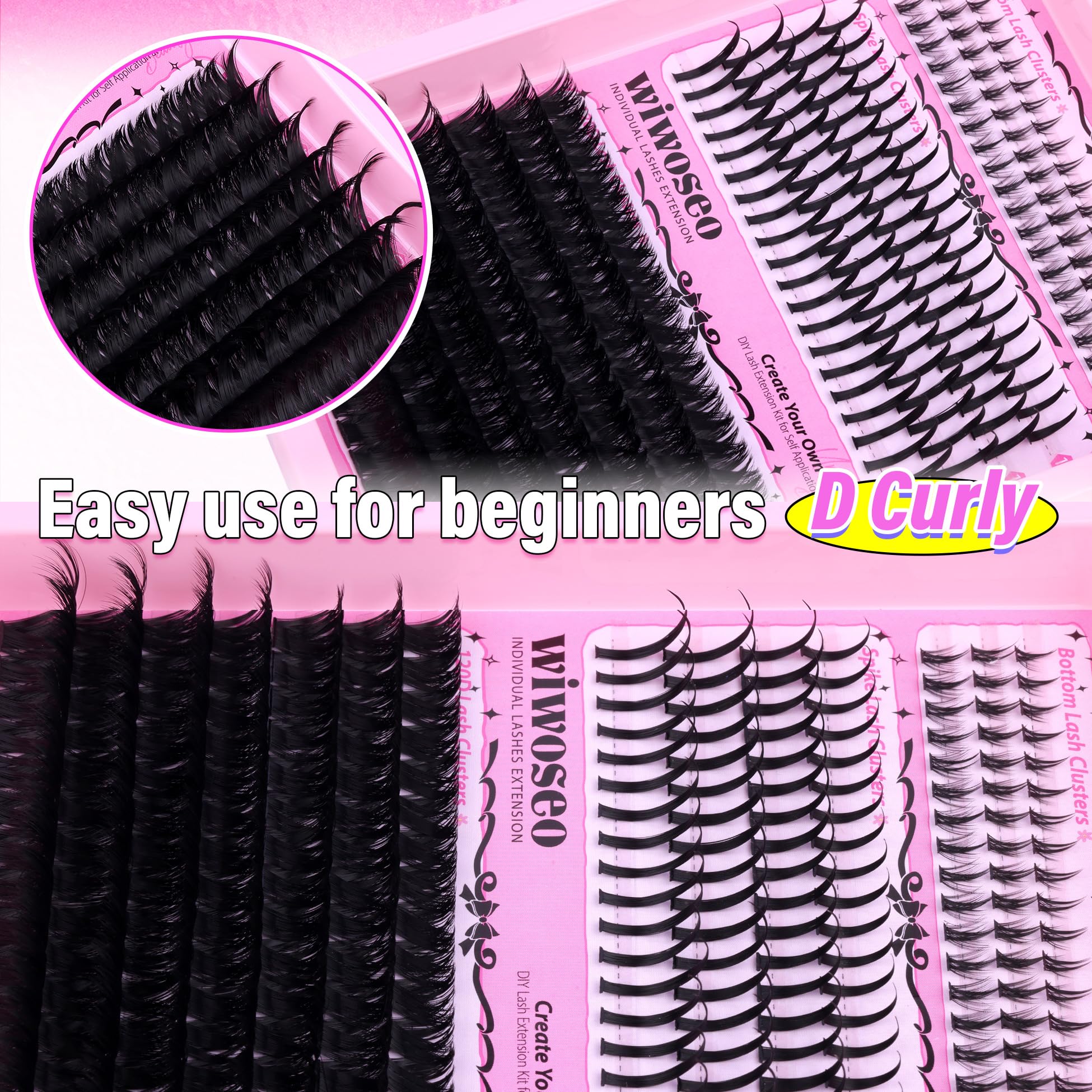 wiwoseo bottom lashes kit for clean, clump-free lower-lid definition