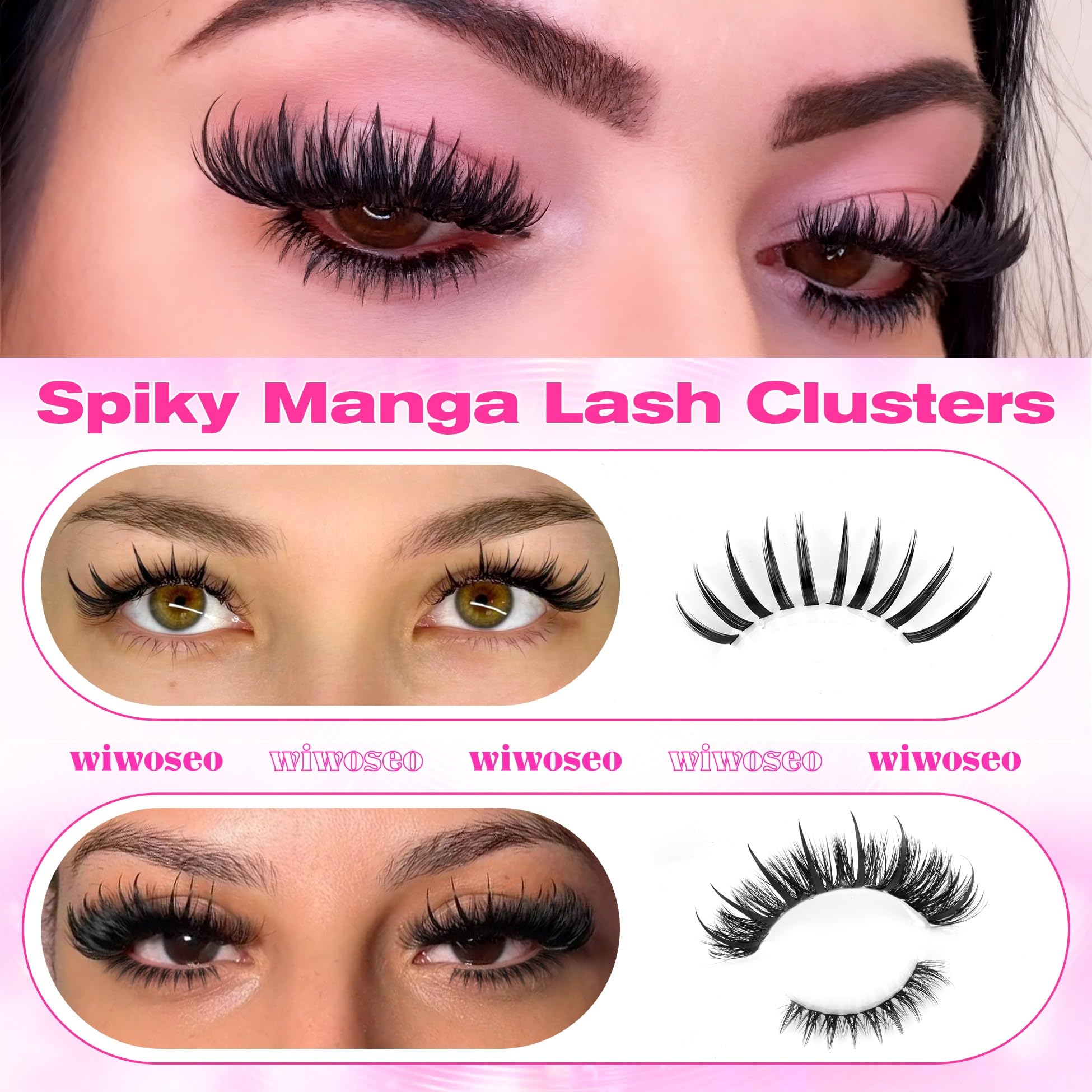 wiwoseo d-curly spikes lashes 13-21mm displayed for dramatic cat-eye options