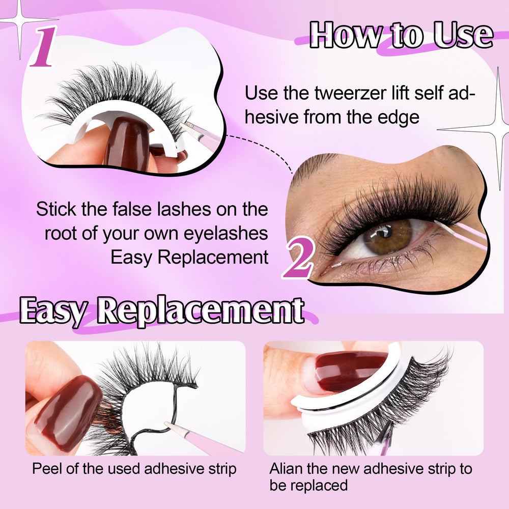 wiwoseo eyelash tweezer helps precise application with self-adhesive lashes