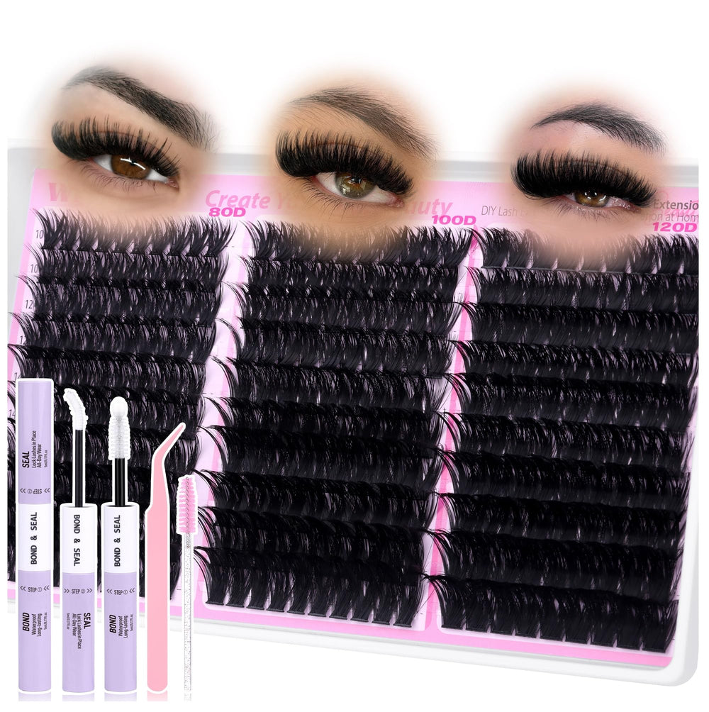 wiwoseo fluffy lash clusters kit packshot for salon-like volume at home