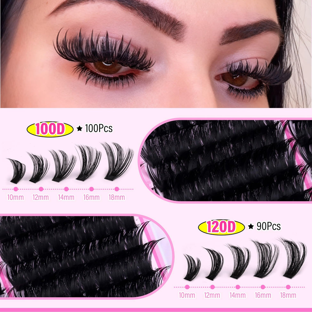 wiwoseo lash spikes clusters kit closeup shows clusters