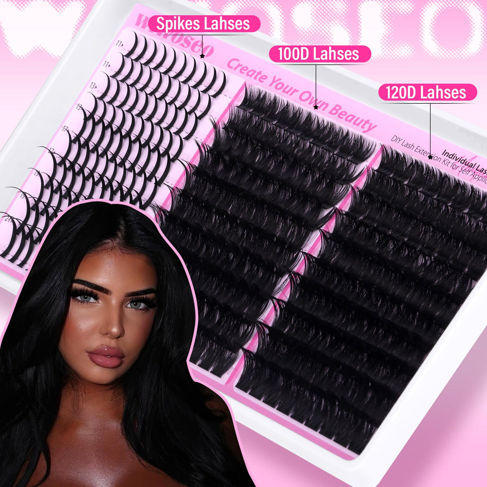 wiwoseo lash spikes clusters kit in daily-wear look
