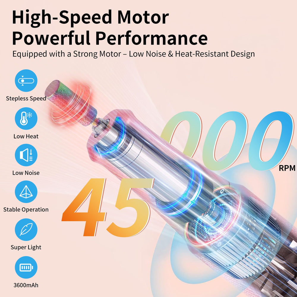 Wiyuam nail drill brushless motor delivers smooth power for fast acrylic shaping