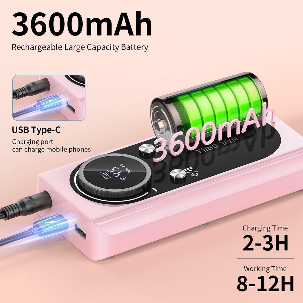 Wiyuam nail drill cooling vents keep temperature cool during long sessions