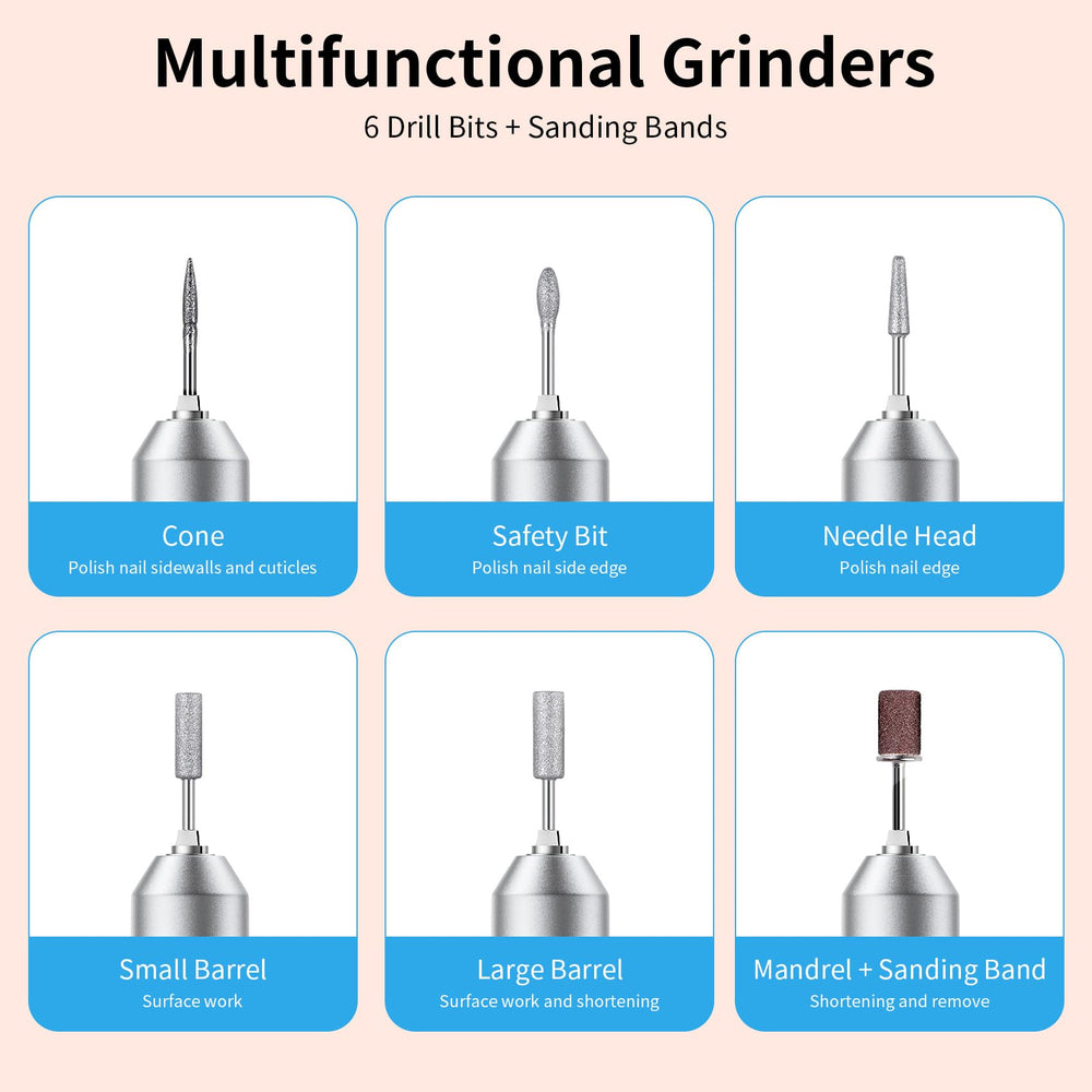 Wiyuam nail drill twist-lock chuck enables quick, secure bit changes