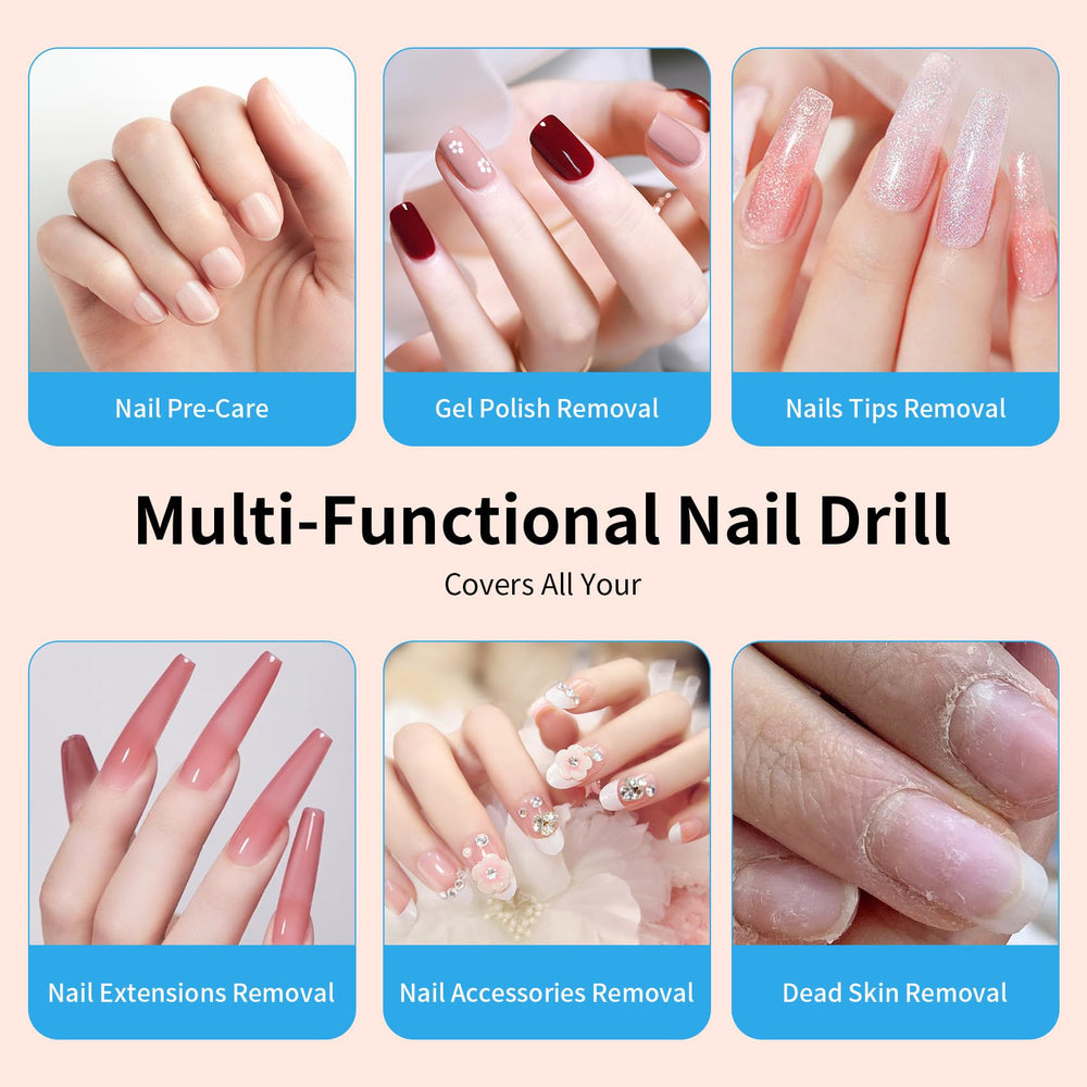 Wiyuam nail drill with Type-C charging powers the cordless unit quickly