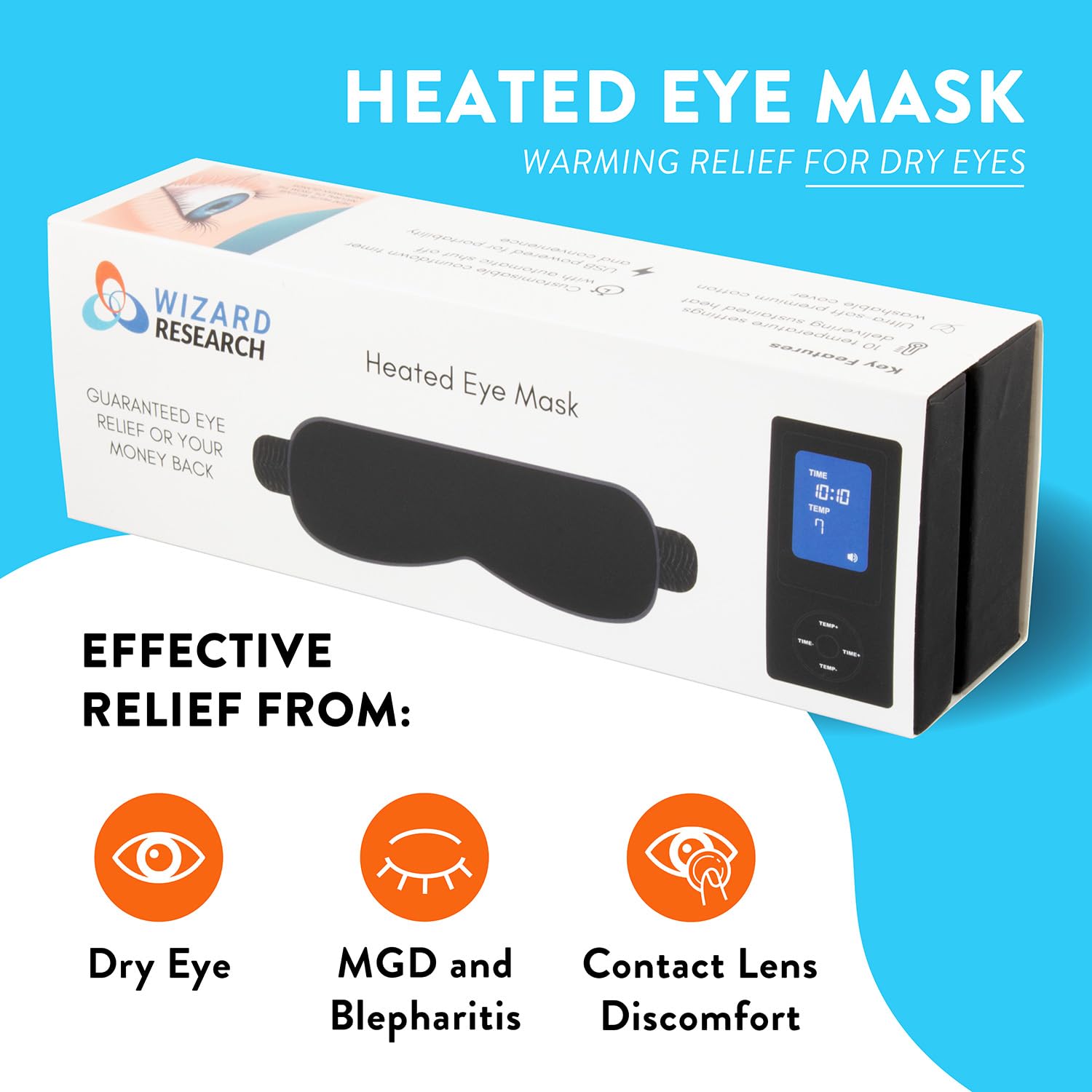 Wizard Research Laboratories eye mask auto shut-off after each session.
