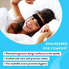 Wizard Research Laboratories graphene heating eye mask shows heat level display.
