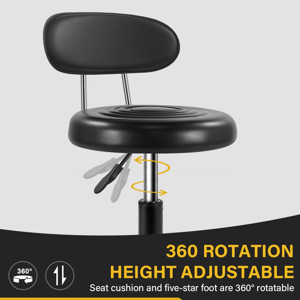 WKWKER rolling stool universal wheels glide quietly on various floors.