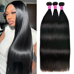 Wlily straight bundles 26-inch with natural shine for versatile styling.