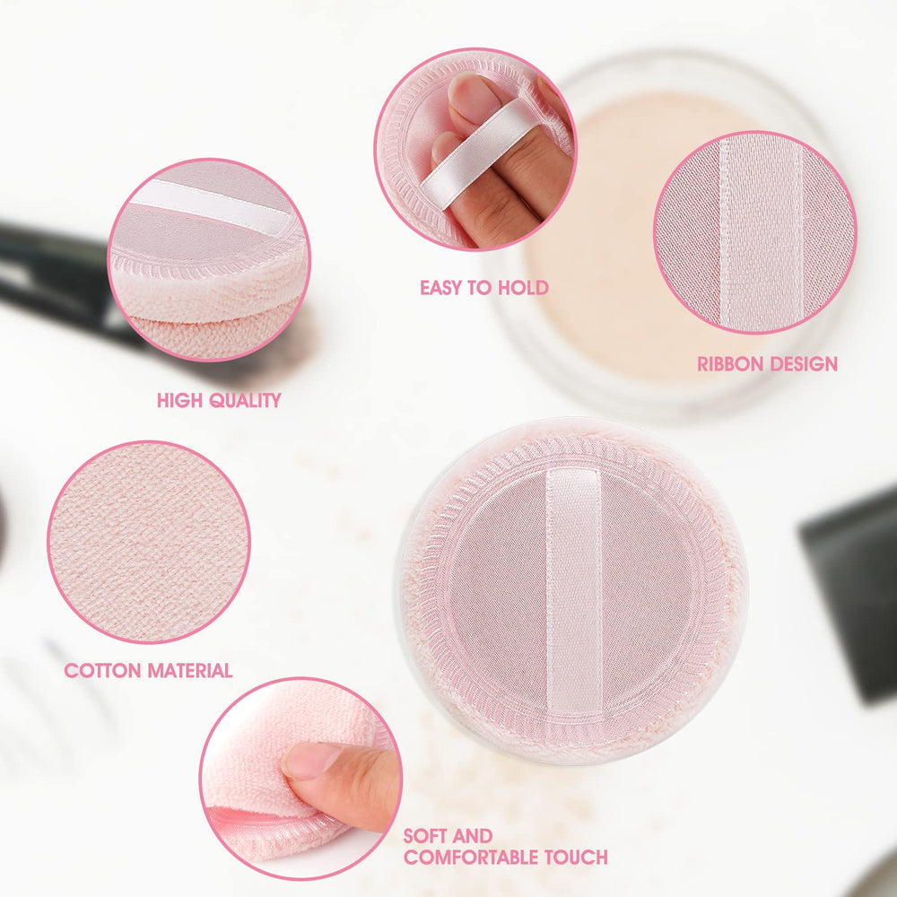 WLLHYF pink puff back ribbon design provides secure grip for precise patting