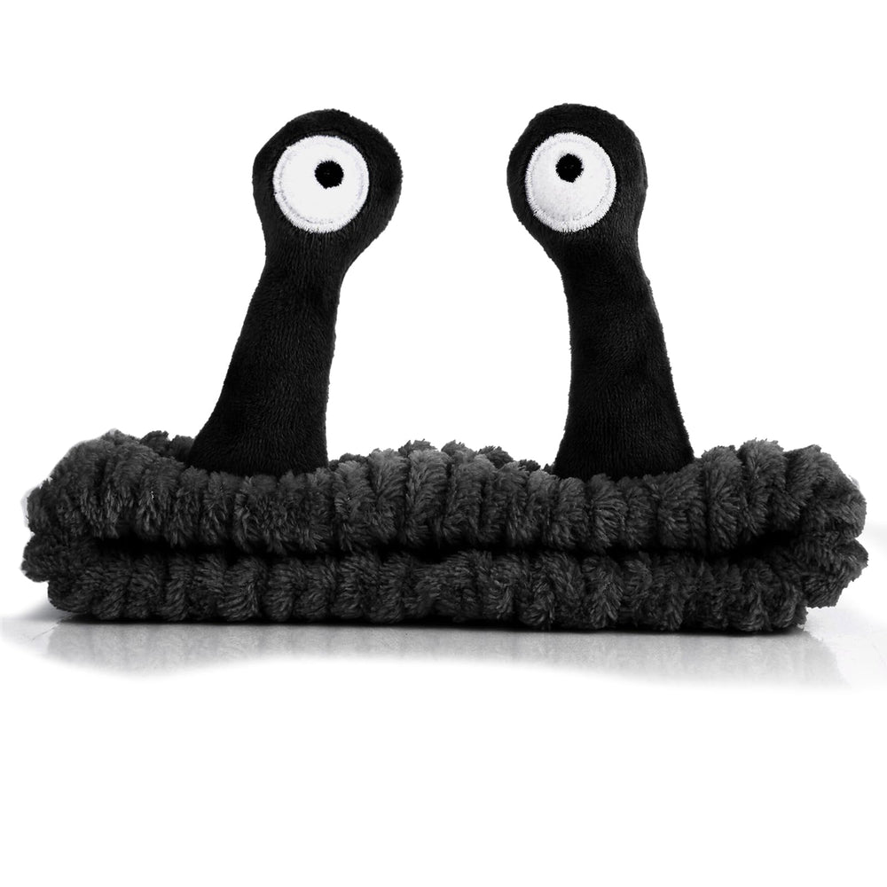 WLLHYF spa headband with snail cartoon design keeps hair away during skincare.