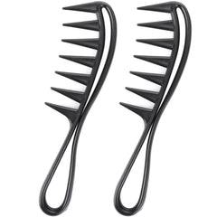 WLLHYF wide-tooth comb shows ergonomic design for easy detangling and comfortable styling.