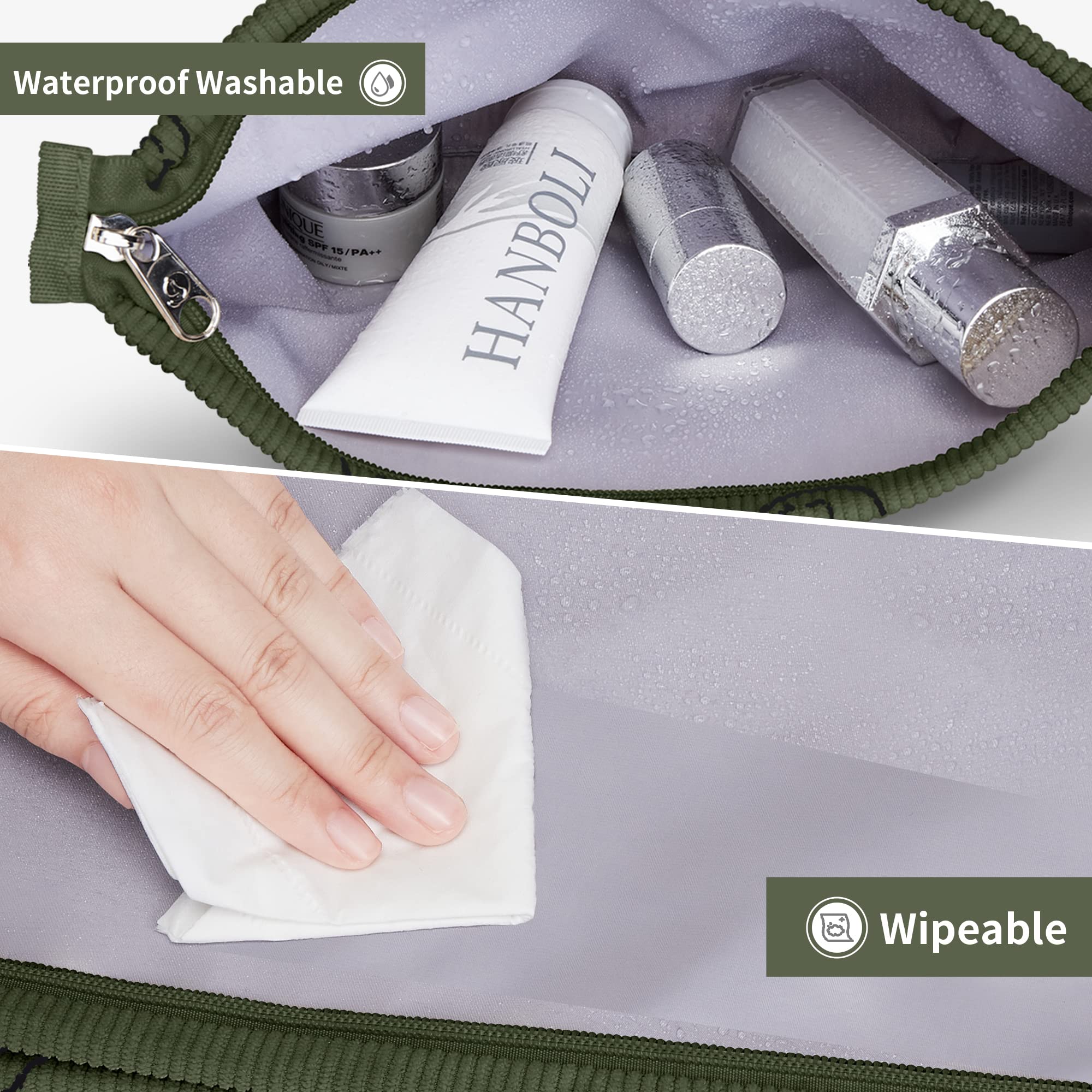WLLWOO makeup bag zipper closure for quick access and security