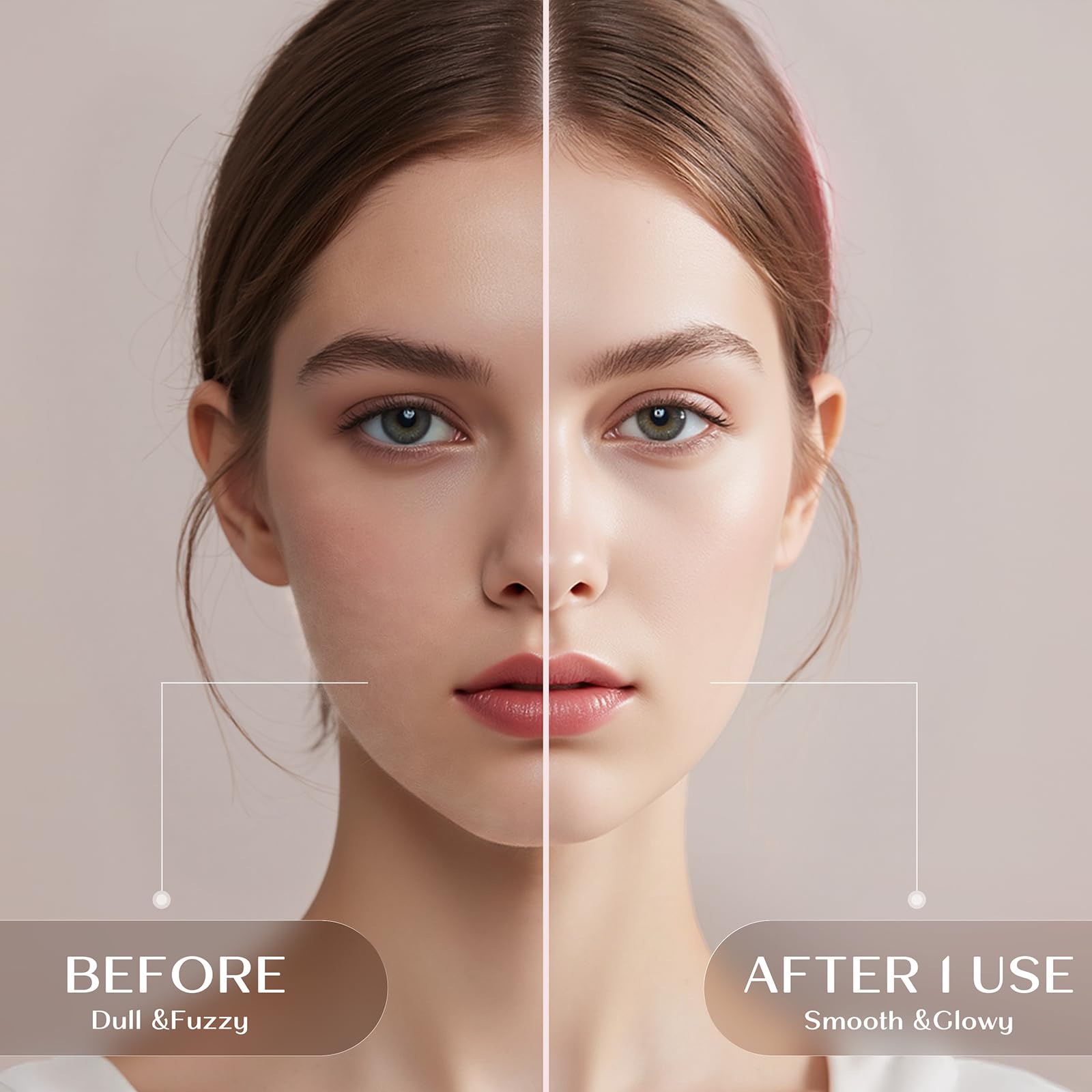 WLU Dermaplane Razor in-use on face for smoother skin texture.