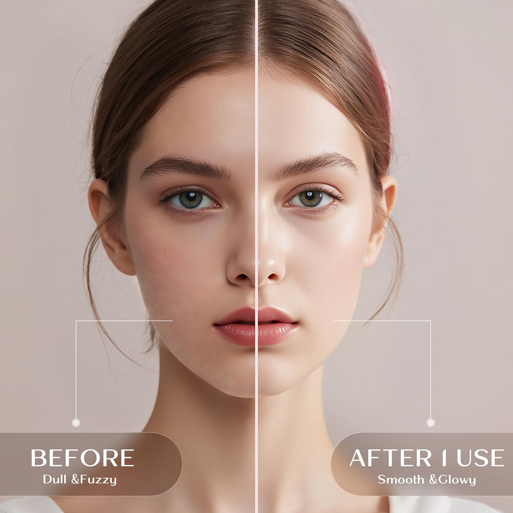 WLU Dermaplane Razor in-use on face for smoother skin texture.
