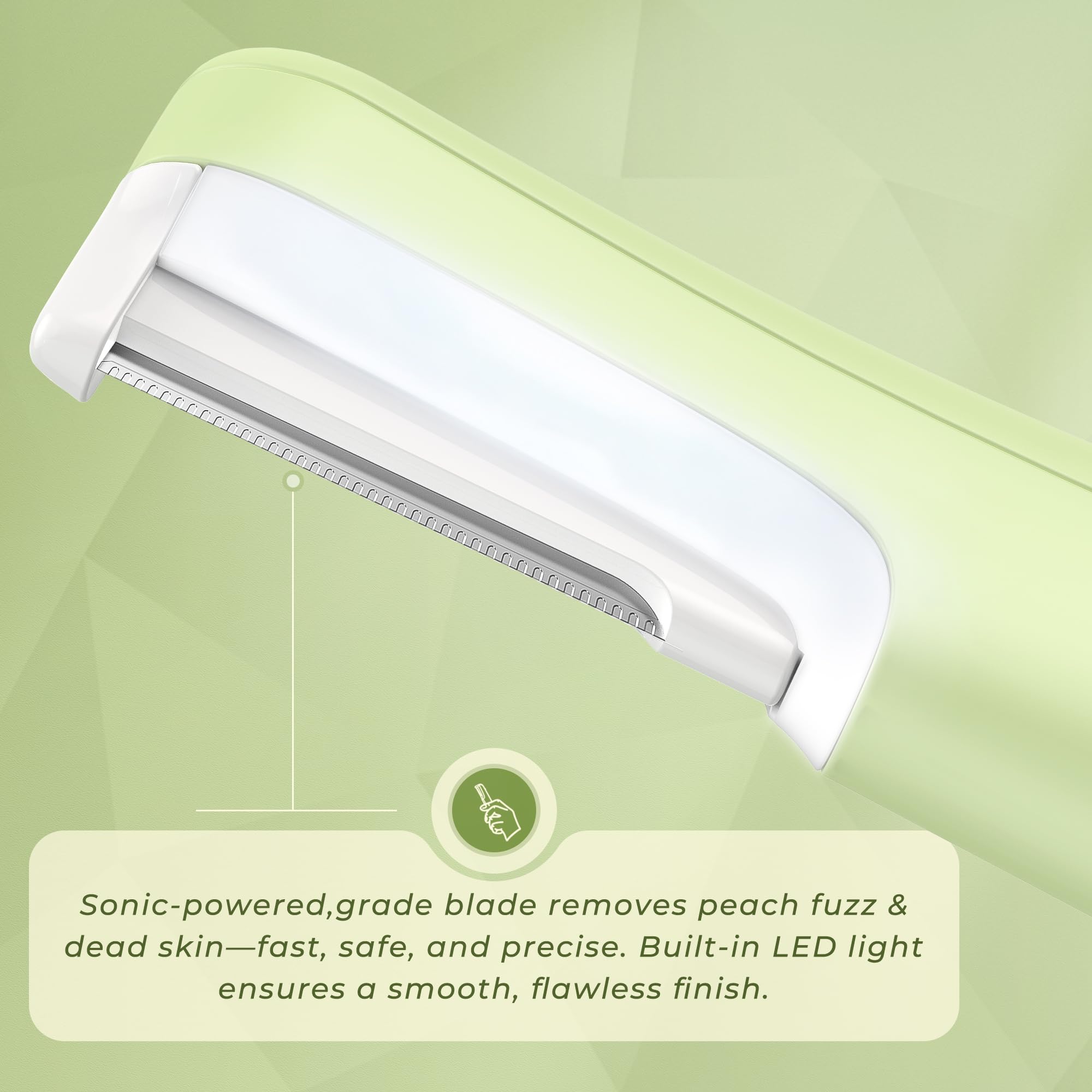 WLU Dermaplane Razor Green with 3 speeds enables customized comfort