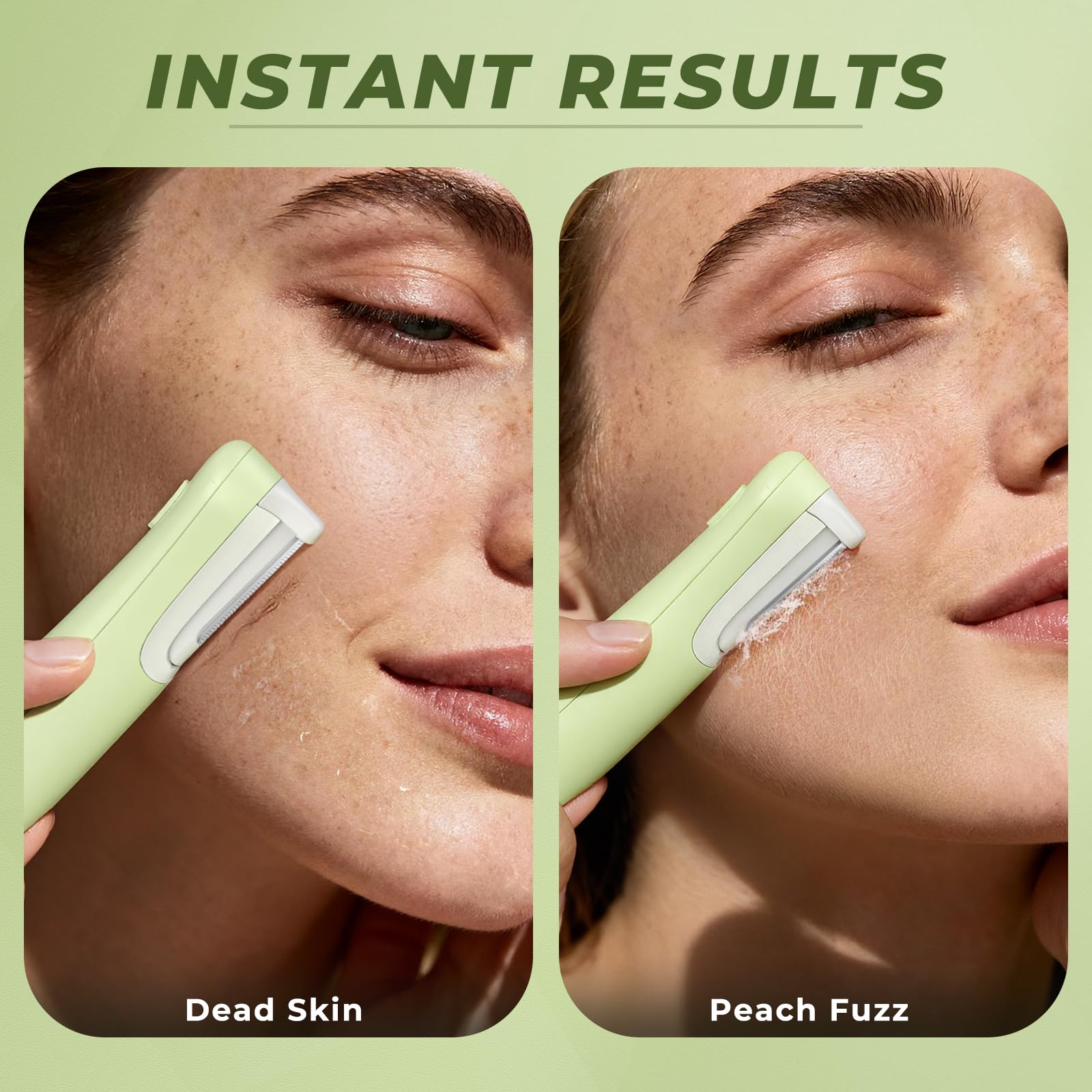 WLU Dermaplane Razor Green built-in safety lock protects during use