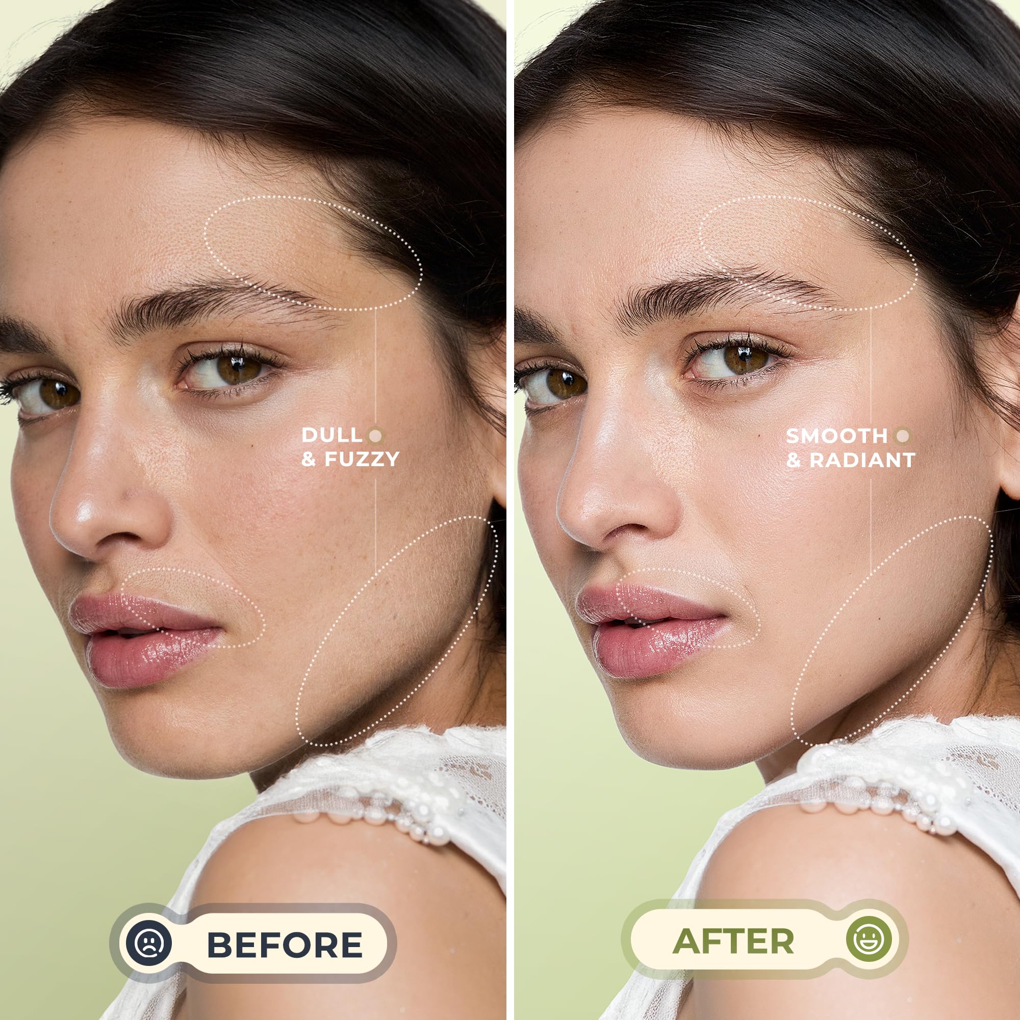 WLU Dermaplane Razor Green sonic vibrations demonstrate gentle skin exfoliation