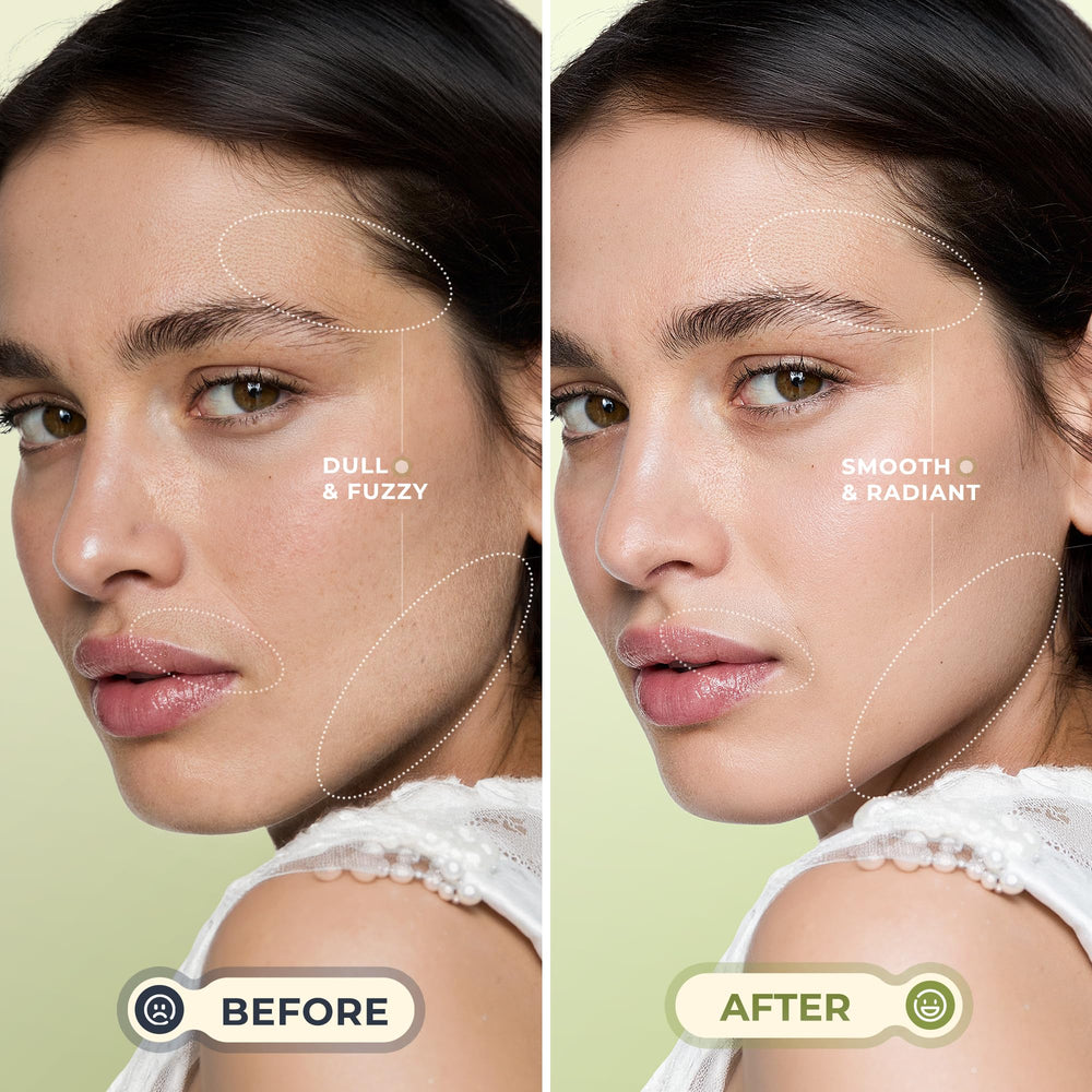 WLU Dermaplane Razor Green sonic vibrations demonstrate gentle skin exfoliation