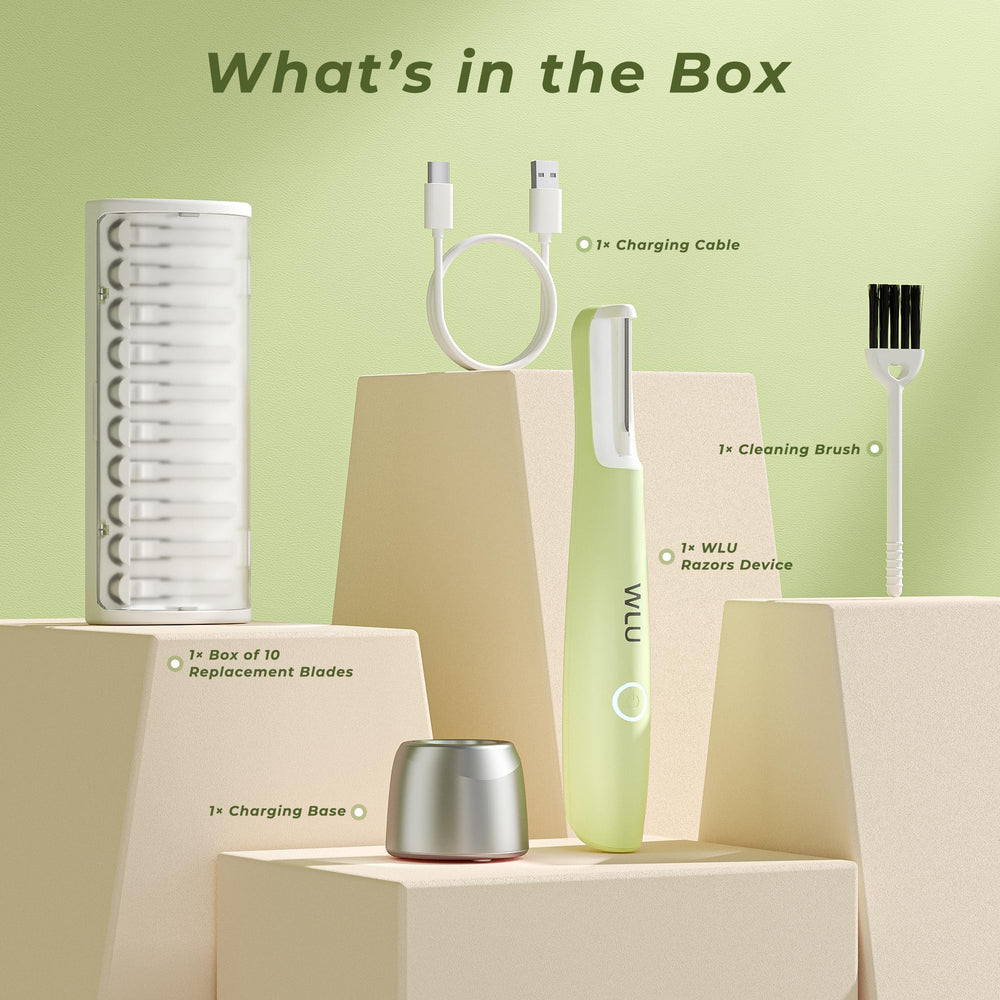 WLU Dermaplane Razor Green travel case supports on-the-go routine