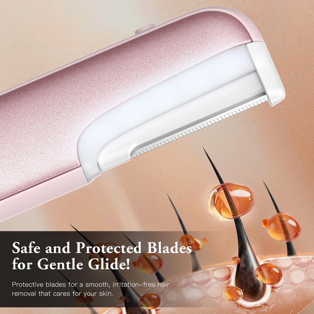 WLU Dermaplaning Tool hypoallergenic blades close-up for irritation-free skincare sessions.