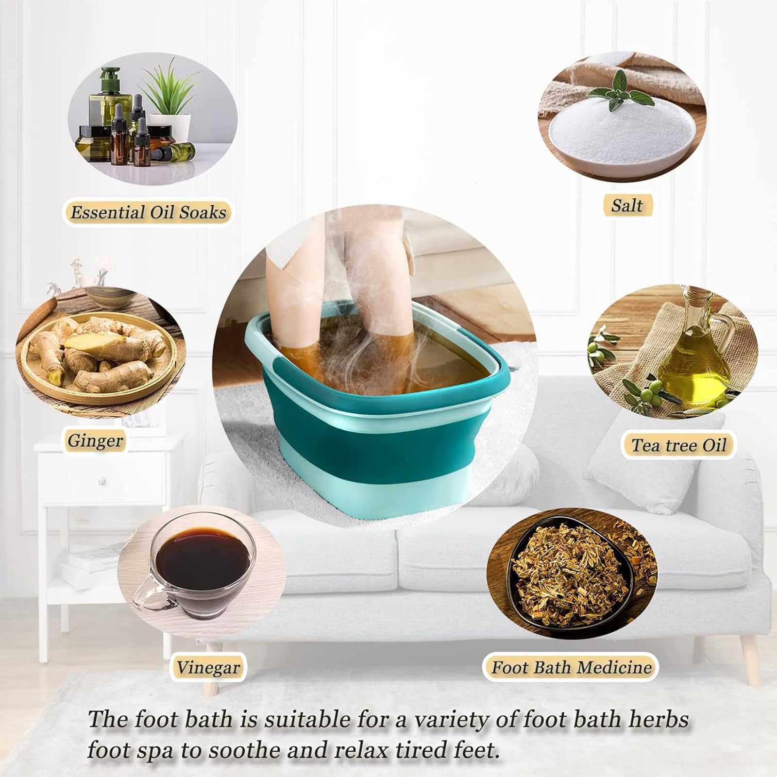 WMHYLYH foot spa 15 L capacity shown for full-foot soaking.