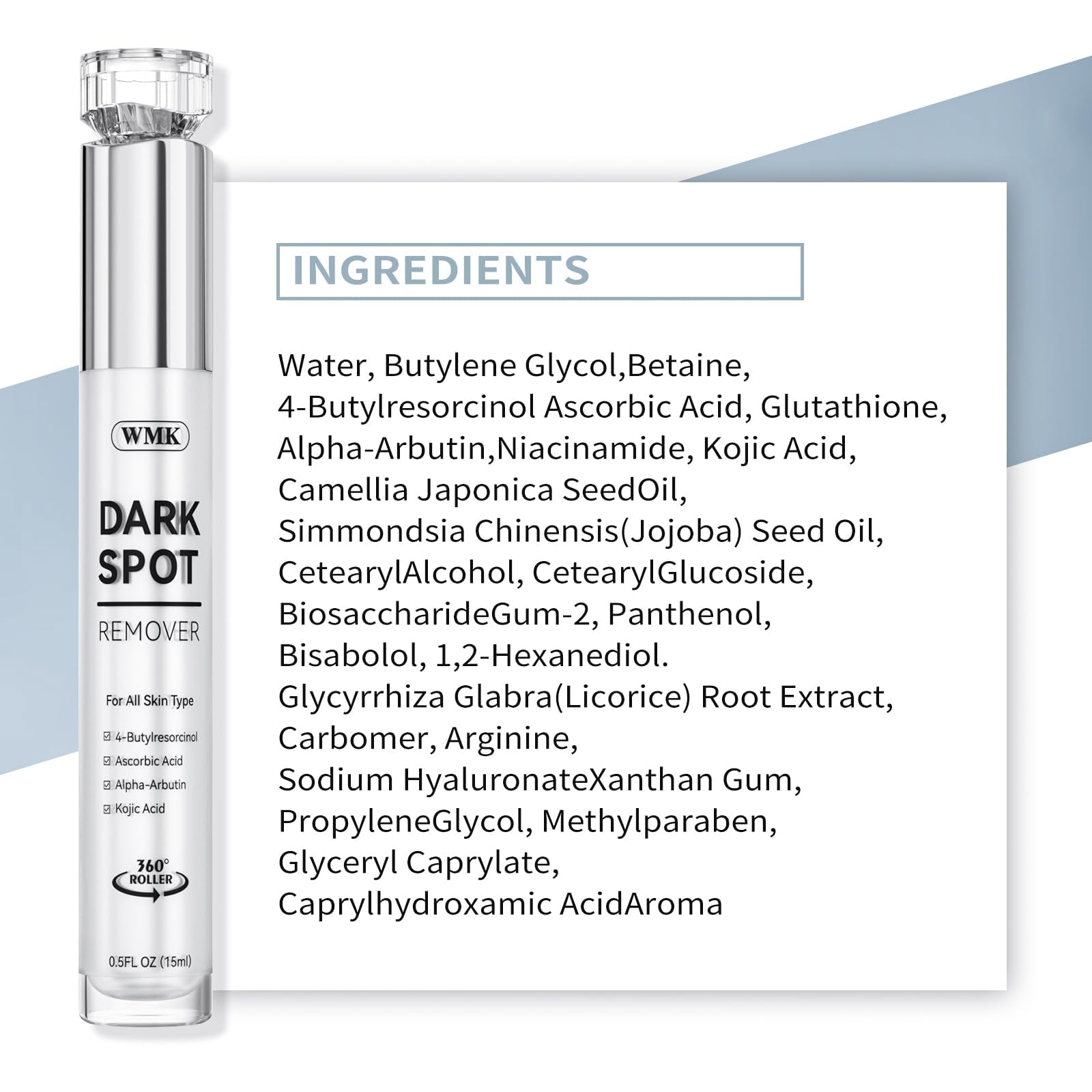 WMK Dark Spot Remover roller design close-up highlights precise dosing