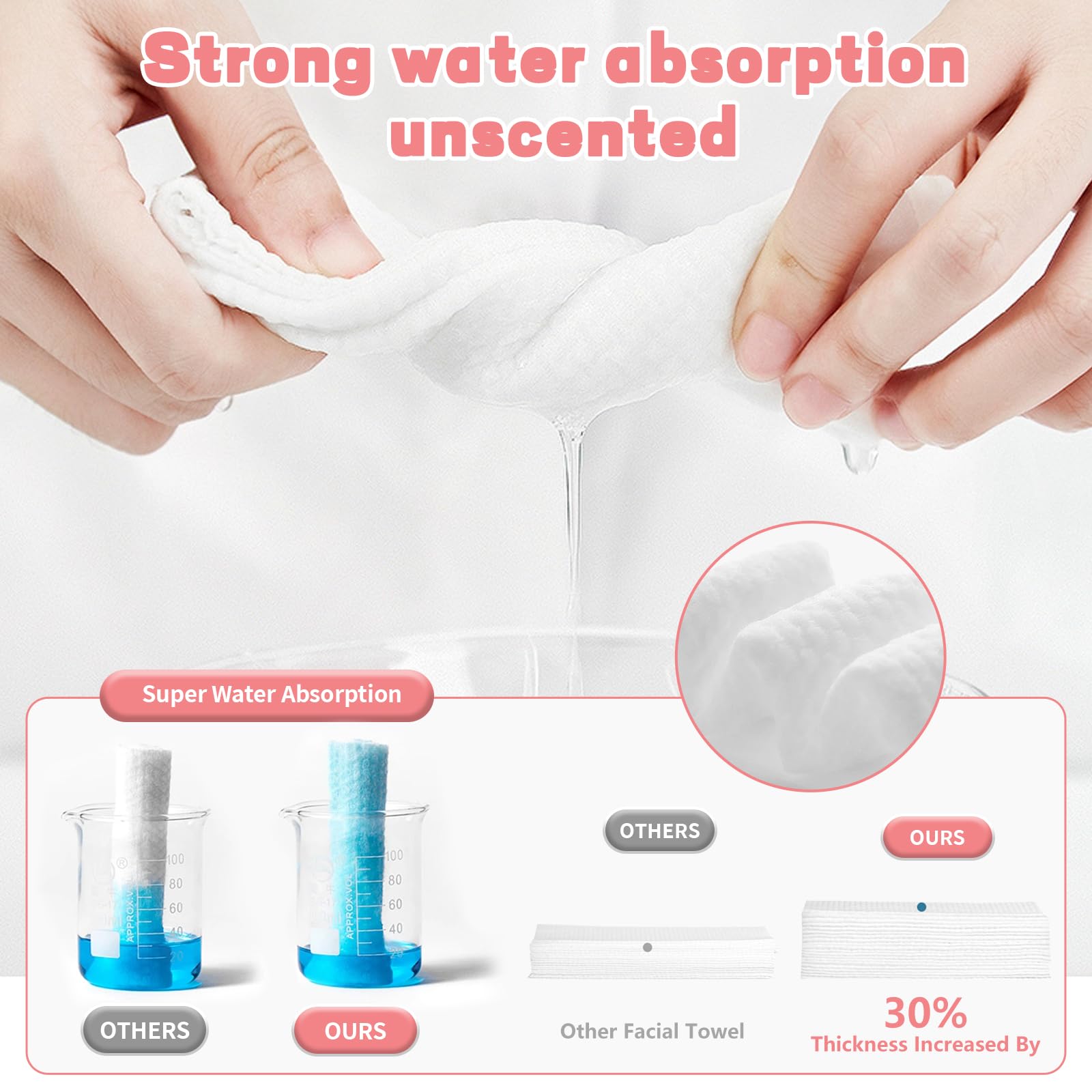WMQL towel with pop-up design for easy single-tissue access