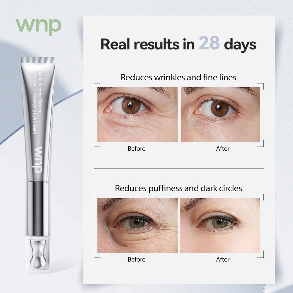 WNP Eye Cream coffee extract image hints de-puffing and brightness.