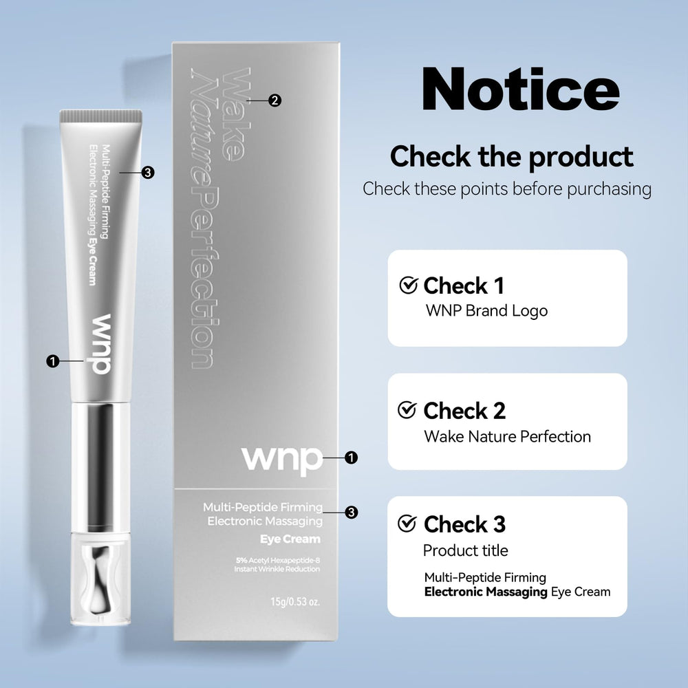 WNP Eye Cream under-eye closeup demonstrates brightening and smoothing delicate skin.