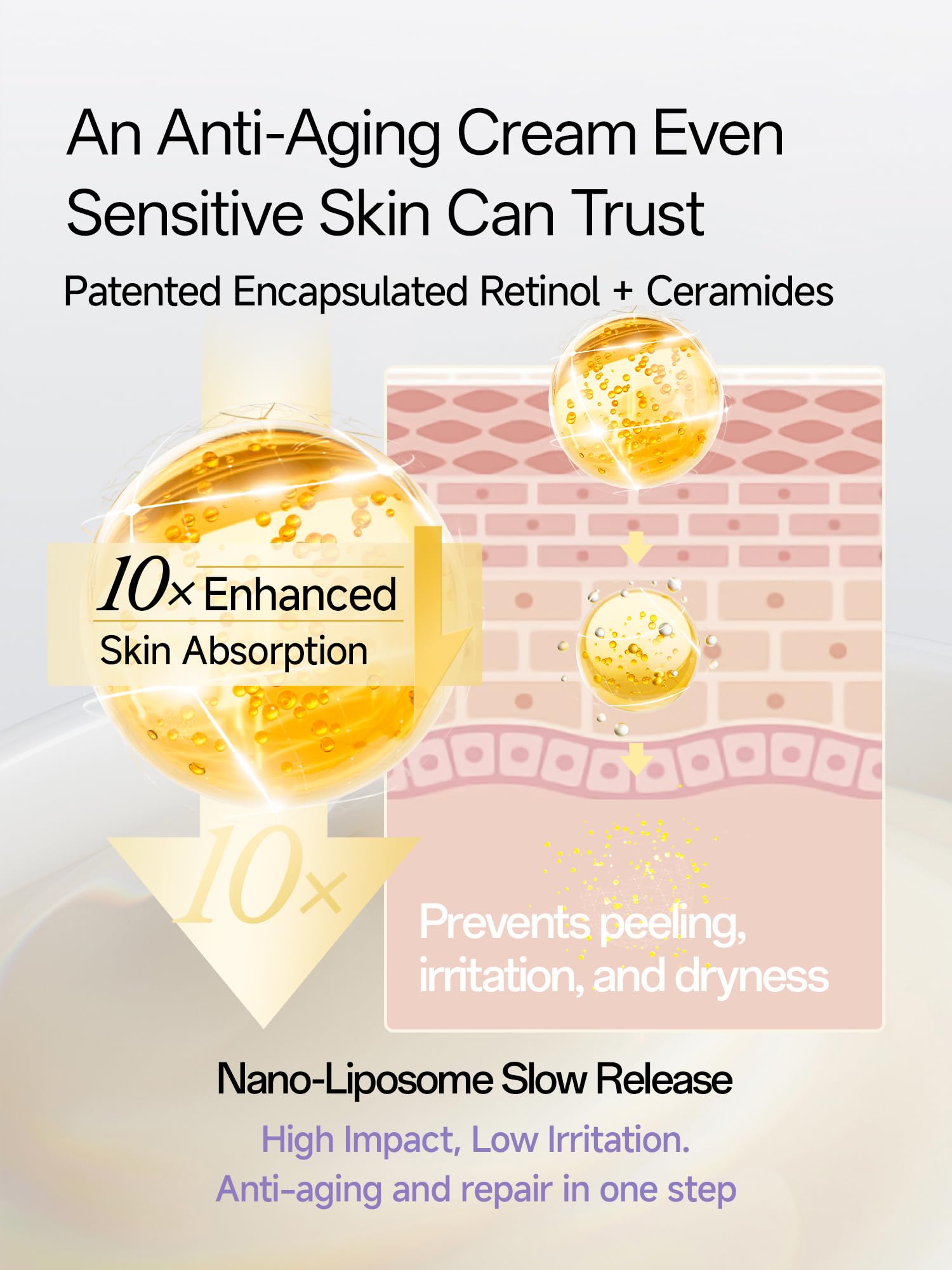 WNP Gentle Retinol Cream applied to face and neck for anti-aging care