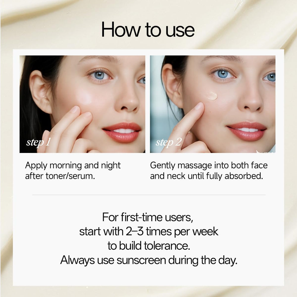 Swatch of WNP Gentle Retinol Cream demonstrating quick absorption