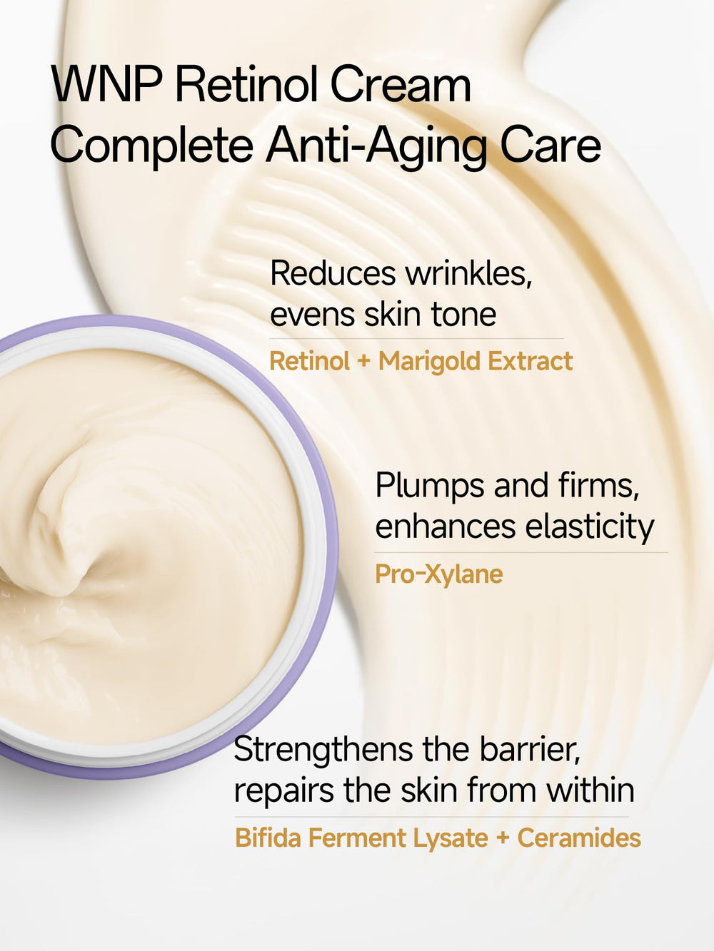 Hygienic pump bottle detail of WNP Gentle Retinol Cream