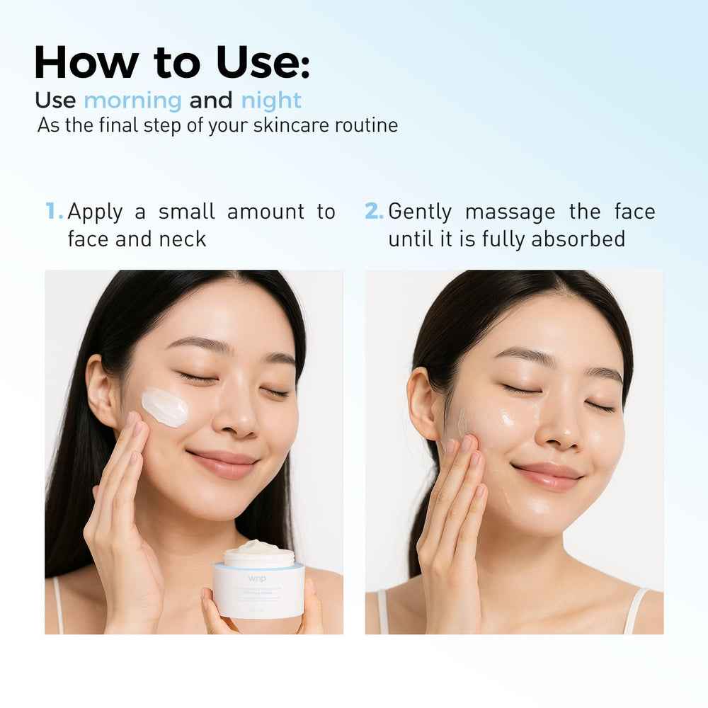 WNP Hyaluronic Acid Moisturizing Cream texture closeup highlights lightweight non-greasy feel