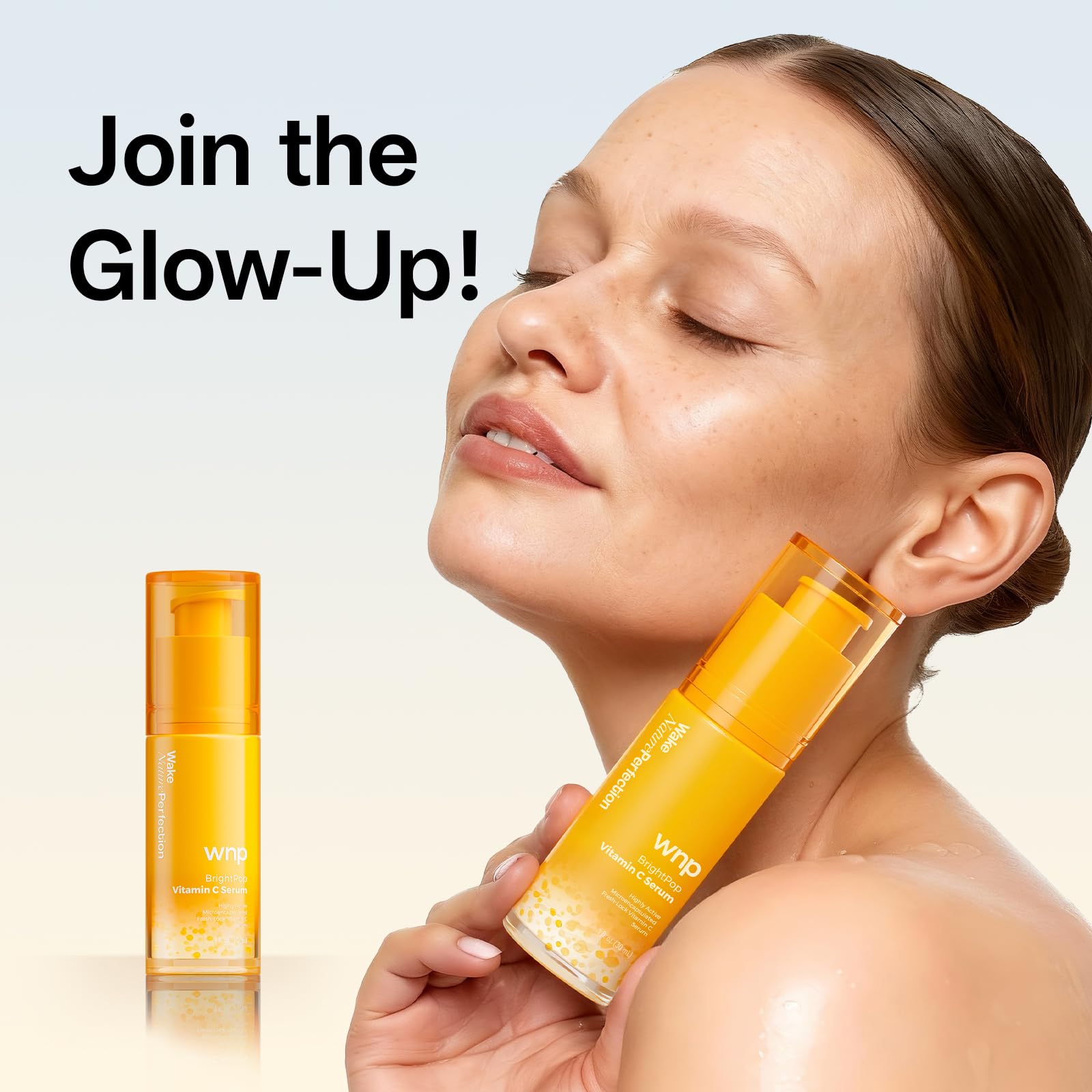 WNP Vitamin C Serum before-and-after skin example highlighting potential brightening.