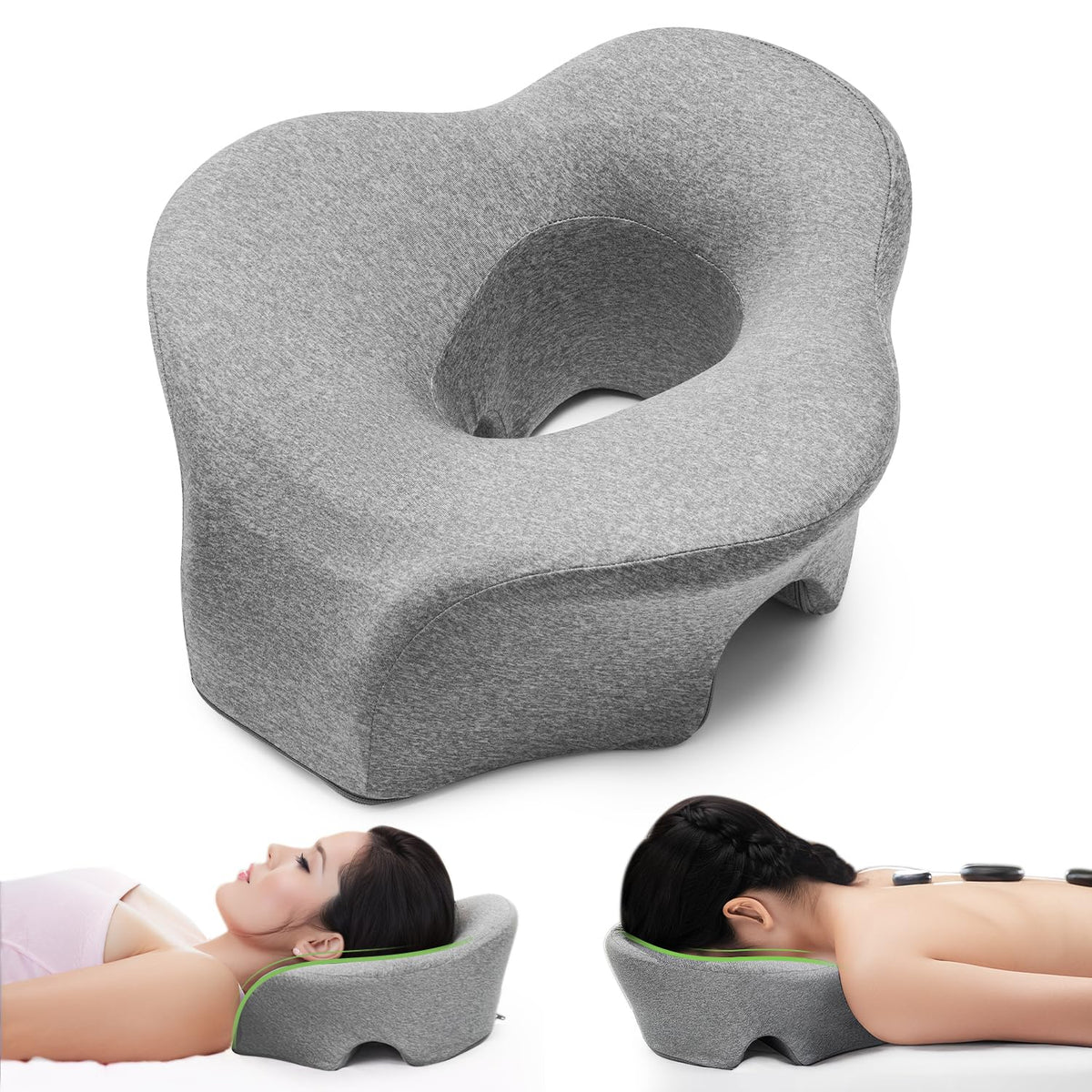 WOGAHEV face-down pillow headrest bed provides comfortable neck support for massage.