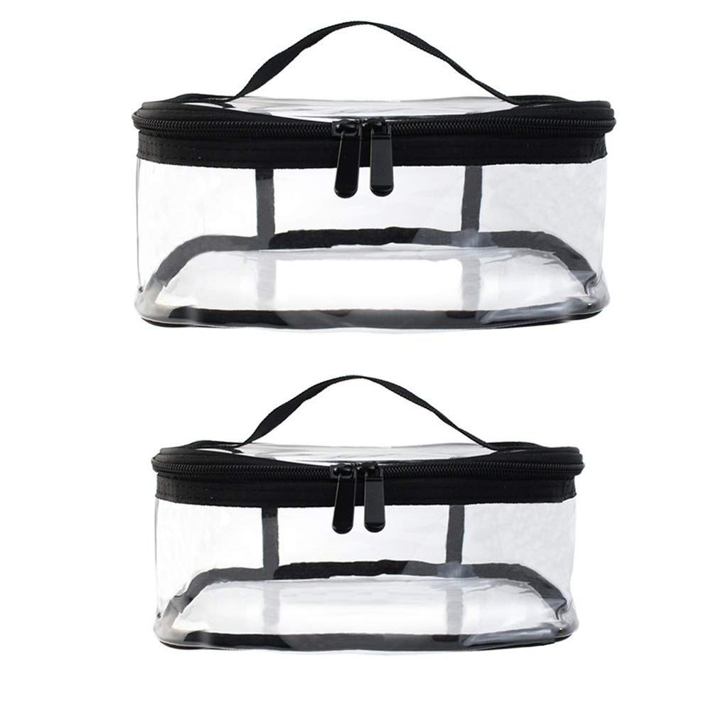Wobe transparent travel cosmetic bag interior view helps quick item finding