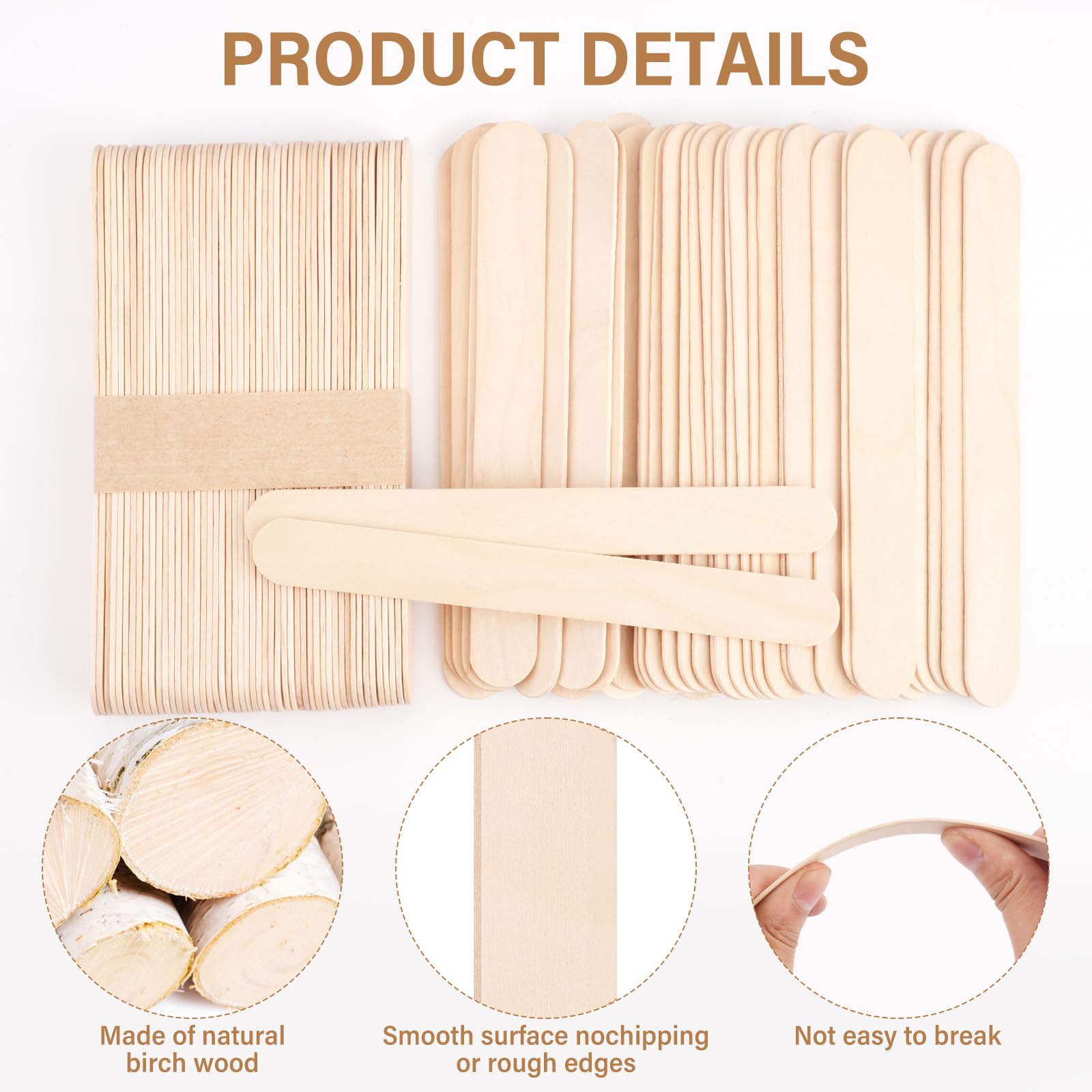 WoBiogHo jumbo wooden applicators ideal for waxing and DIY projects