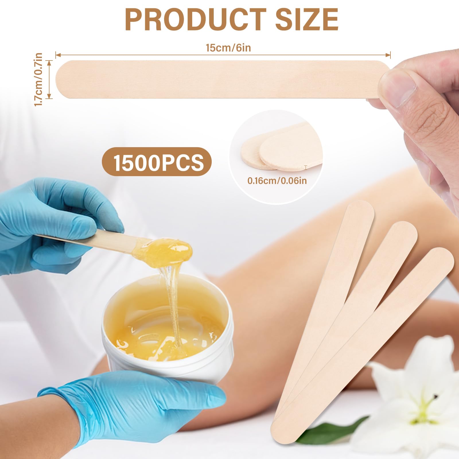 WoBiogHo wooden wax sticks with smooth birch surface for comfortable waxing