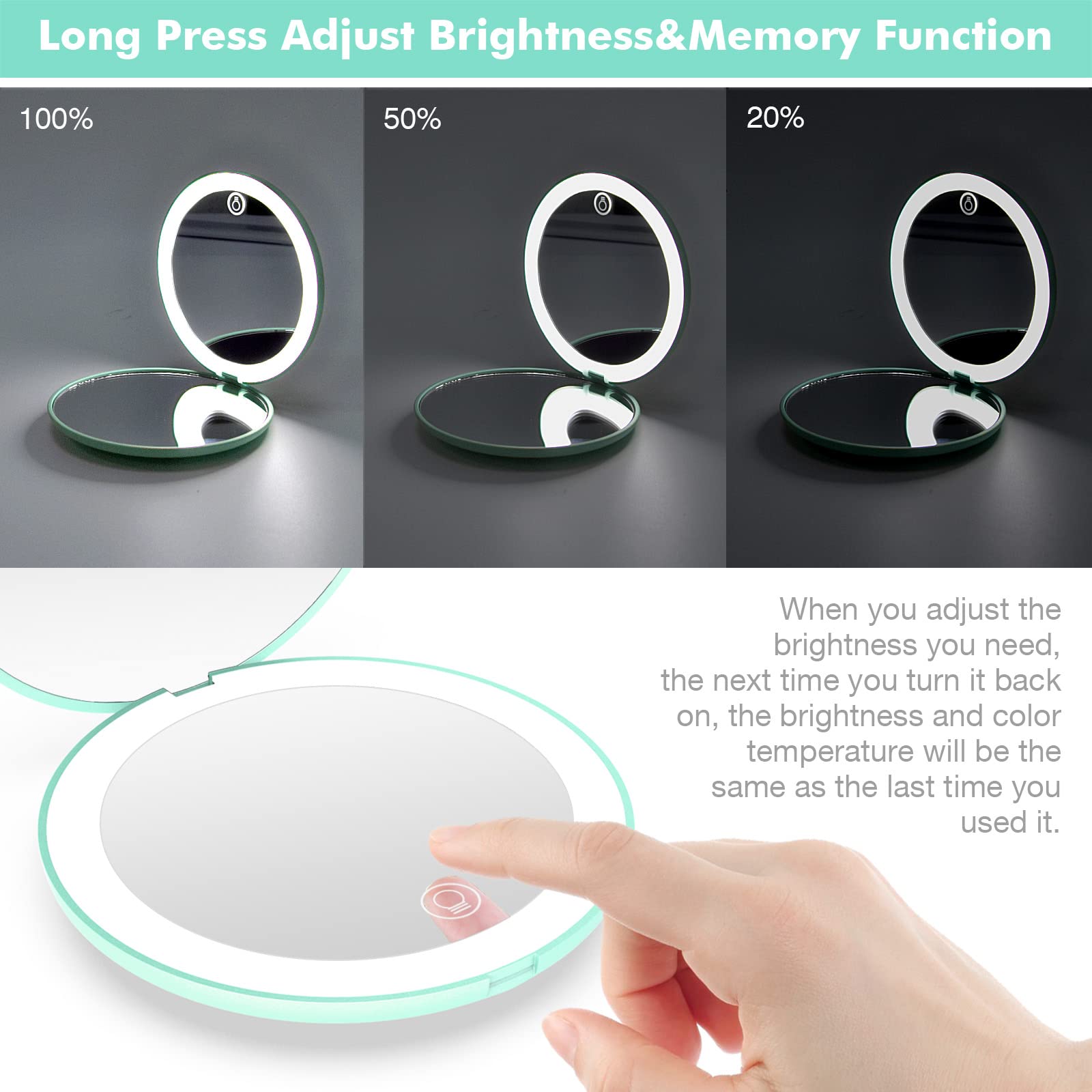 WOBSION rechargeable USB-C port emphasizing cordless charging for travel use.
