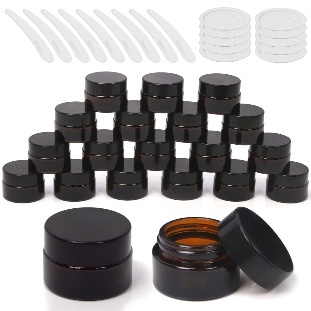 Wokape 15ml amber glass jar with black lid protects contents from light and leakage