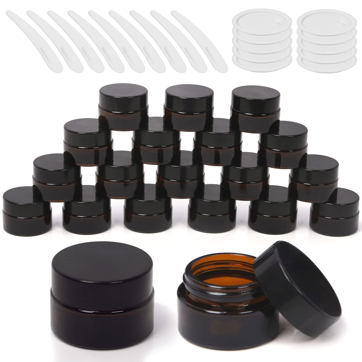 Wokape 15ml amber glass jar with black lid protects contents from light and leakage